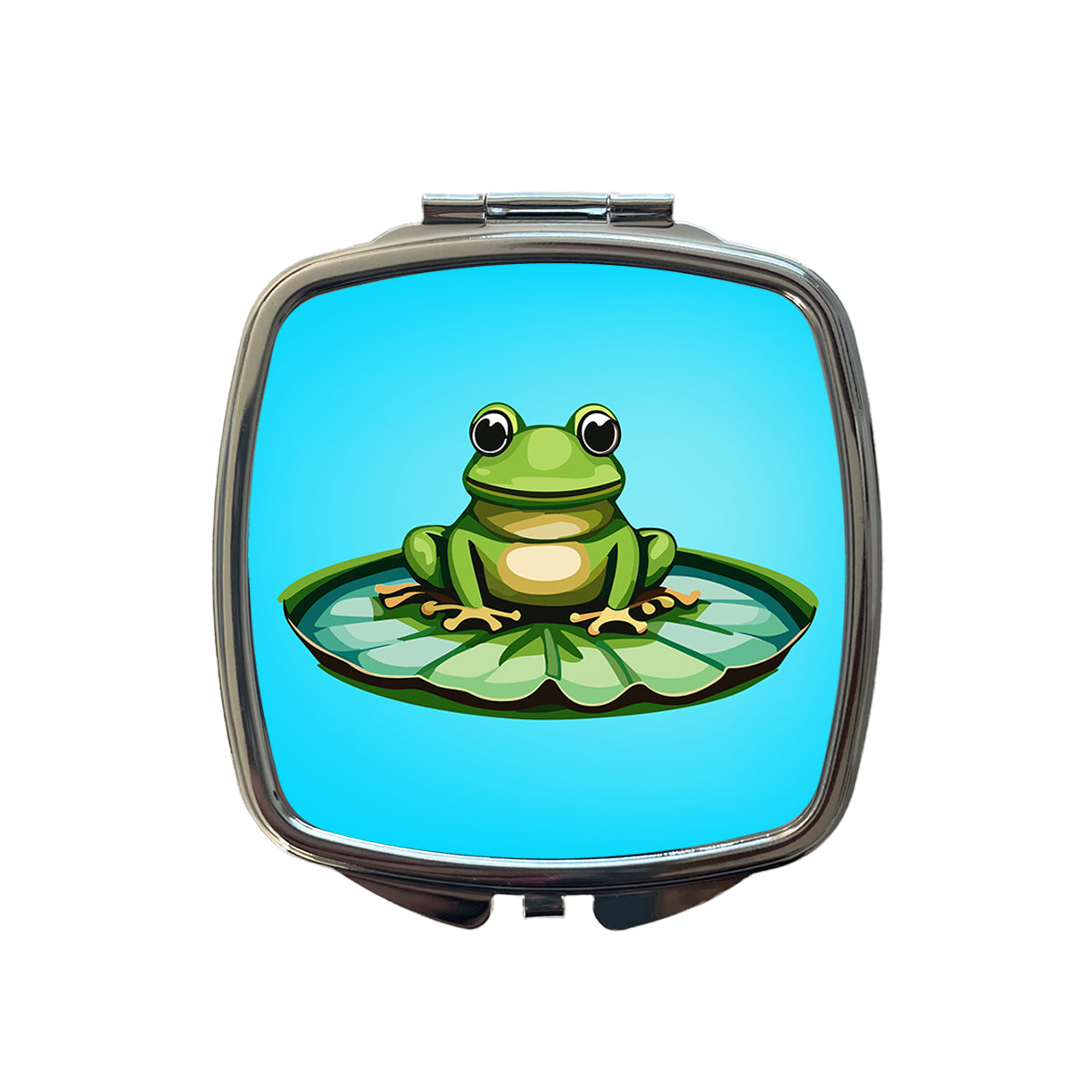Frog on LiIy Pad Small Travel Purse Handbag Pocket Makeup Compact Mirror