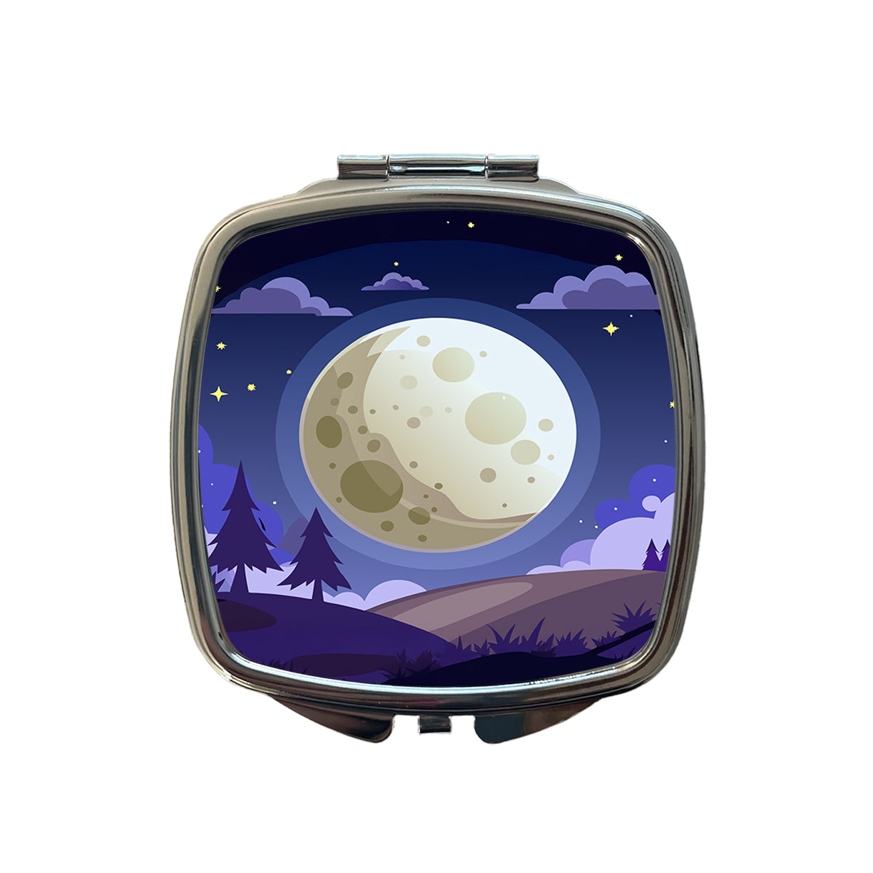 Full Moon at Night Small Travel Purse Handbag Pocket Makeup Compact Mirror