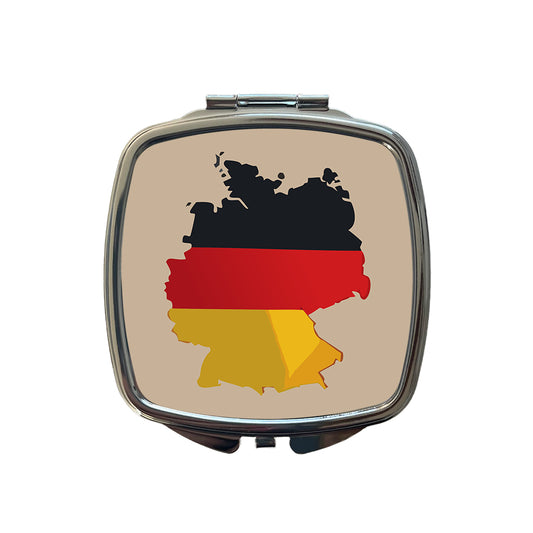 Germany German Flag Country Shape Small Travel Purse Handbag Pocket Makeup Compact Mirror