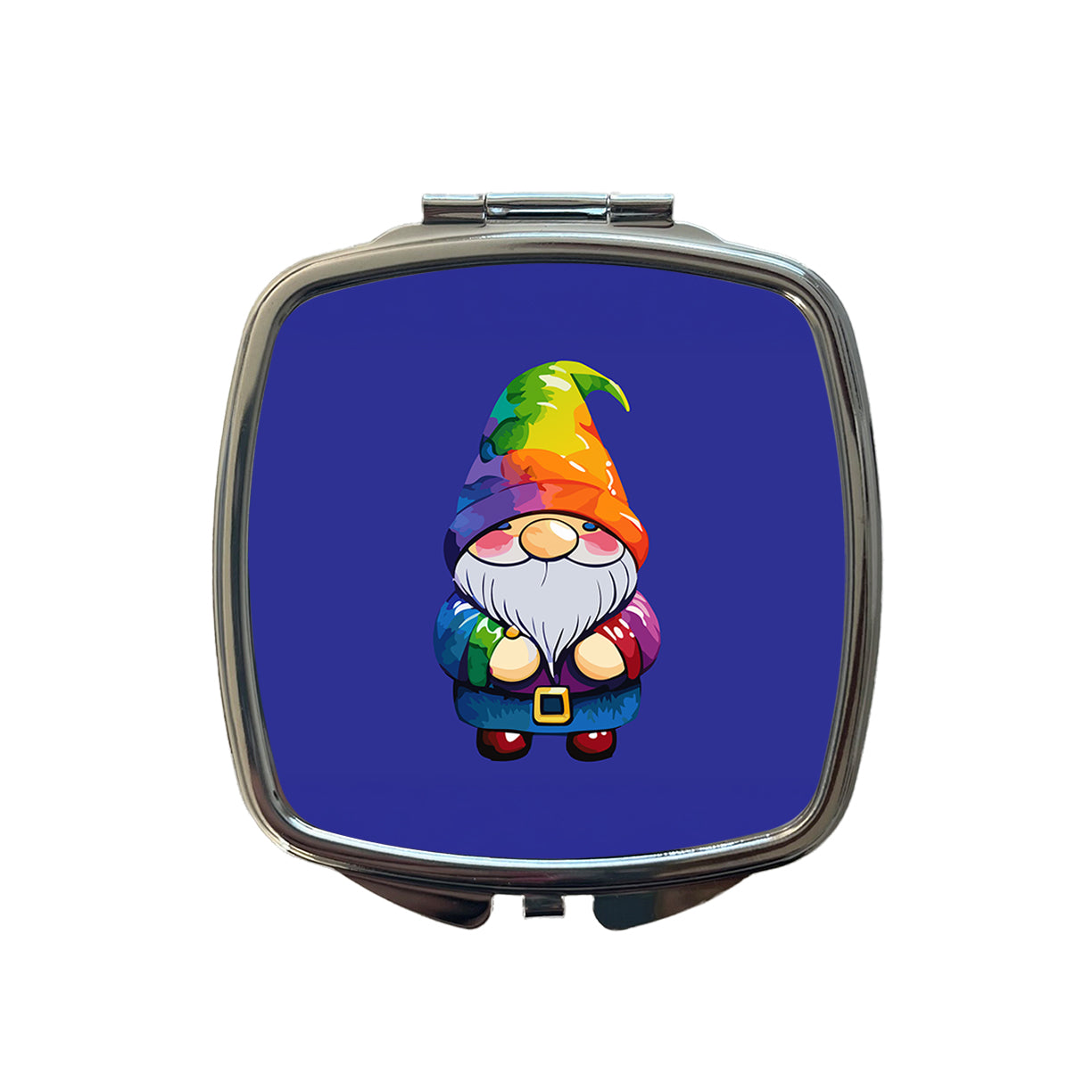 Gnome Standing Rainbow Small Travel Purse Handbag Pocket Makeup Compact Mirror