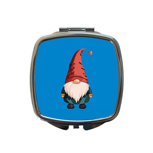 Gnome Standing Red Hat Small Travel Purse Handbag Pocket Makeup Compact Mirror