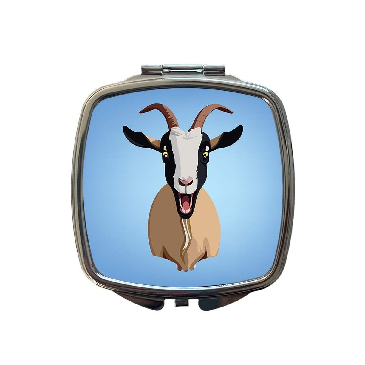 Goat Screaming Funny Small Travel Purse Handbag Pocket Makeup Compact Mirror