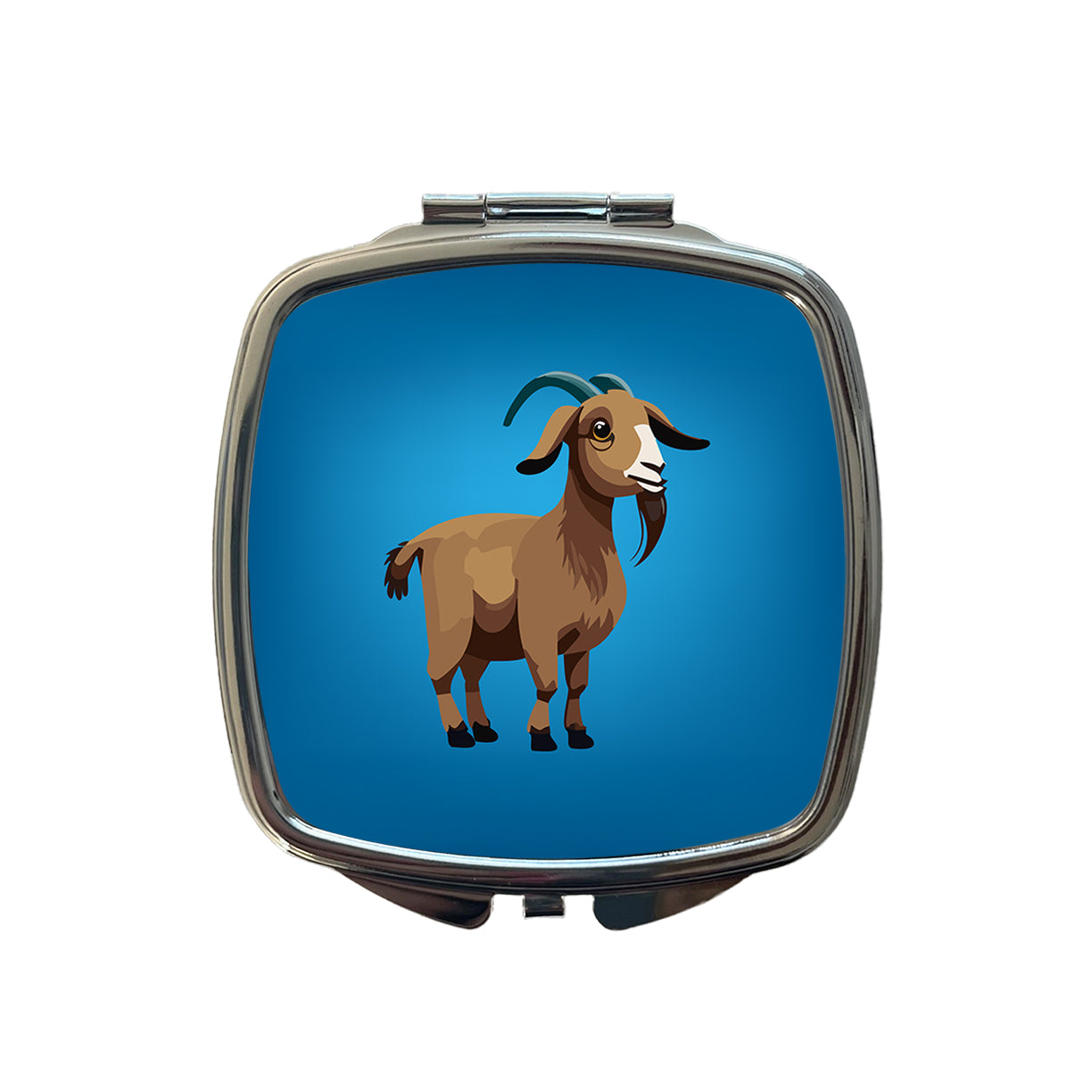 Goat Standing Cute Small Travel Purse Handbag Pocket Makeup Compact Mirror