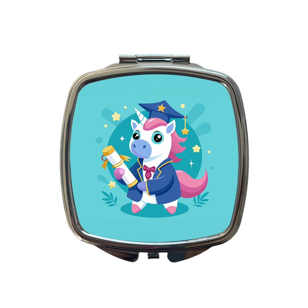 Graduate Unicorn Graduation Small Travel Purse Handbag Pocket Makeup Compact Mirror