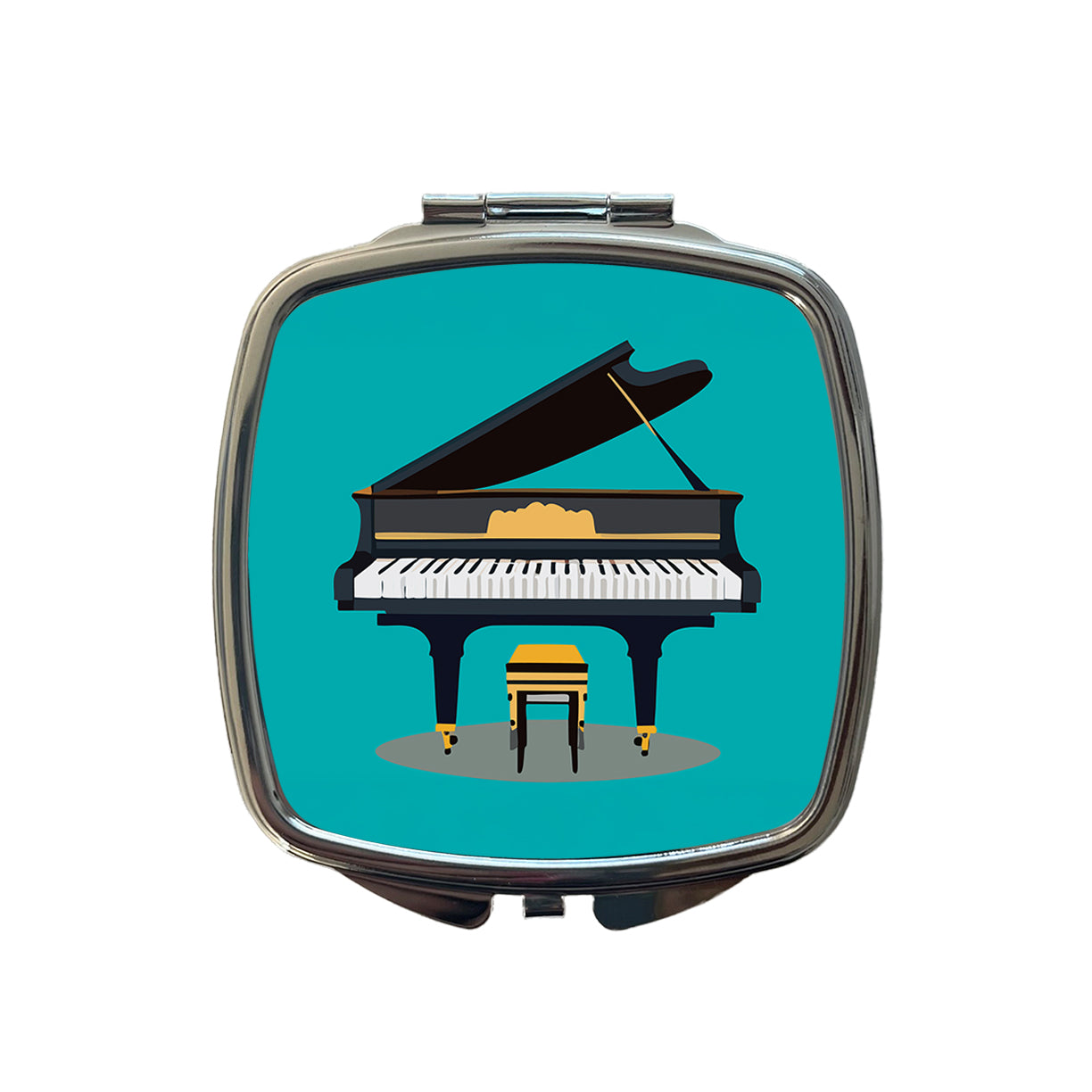 Grand Piano Music Musician Small Travel Purse Handbag Pocket Makeup Compact Mirror