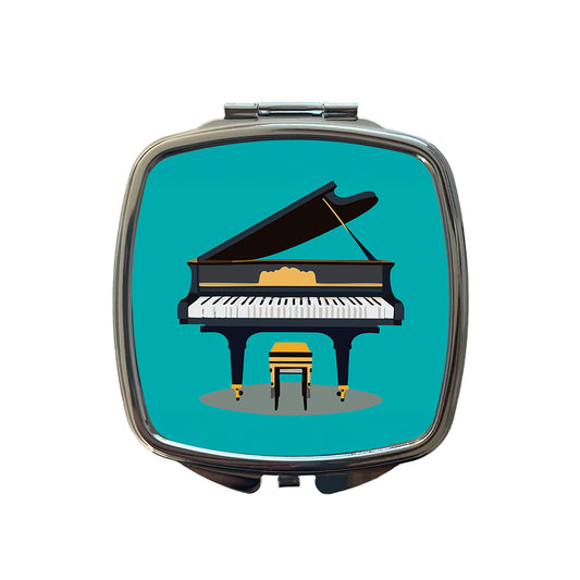 Grand Piano Music Musician Small Travel Purse Handbag Pocket Makeup Compact Mirror