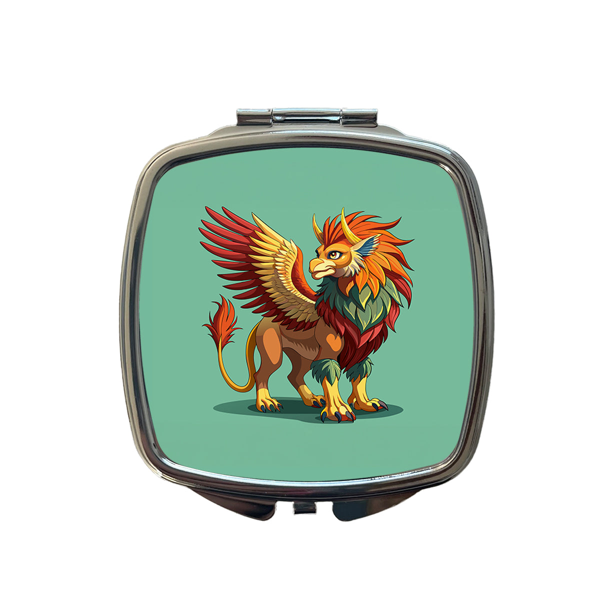 Griffin Greek Mythology Small Travel Purse Handbag Pocket Makeup Compact Mirror