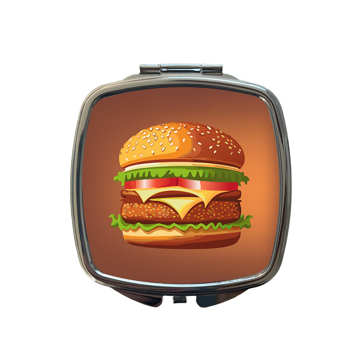 Hamburger Yummy Fast Food Small Travel Purse Handbag Pocket Makeup Compact Mirror