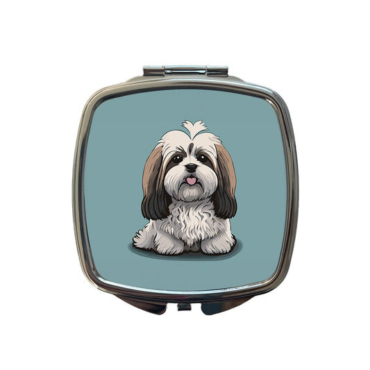 Havanese Dog Sitting Small Travel Purse Handbag Pocket Makeup Compact Mirror
