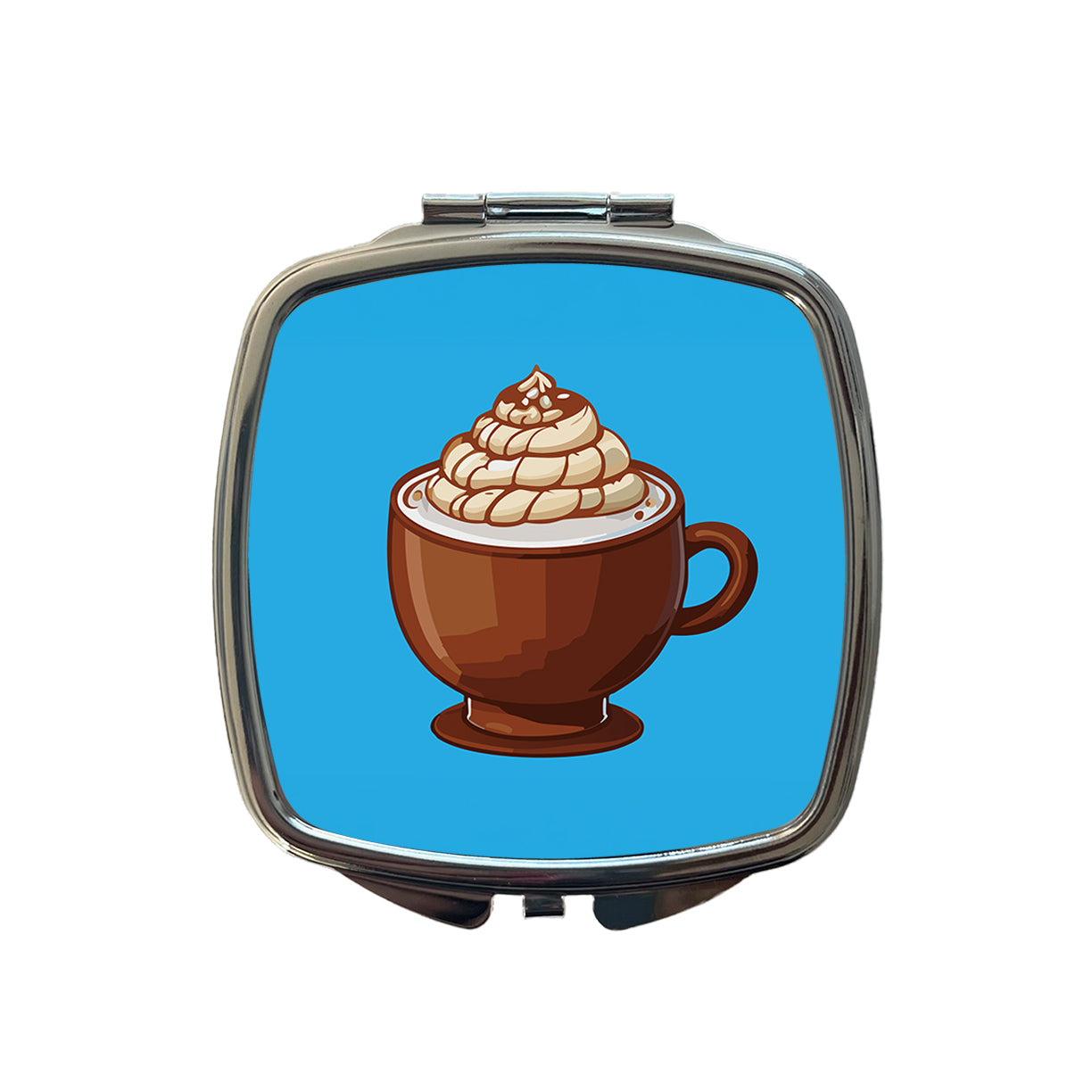 Hot Chocolate Cocoa Small Travel Purse Handbag Pocket Makeup Compact Mirror