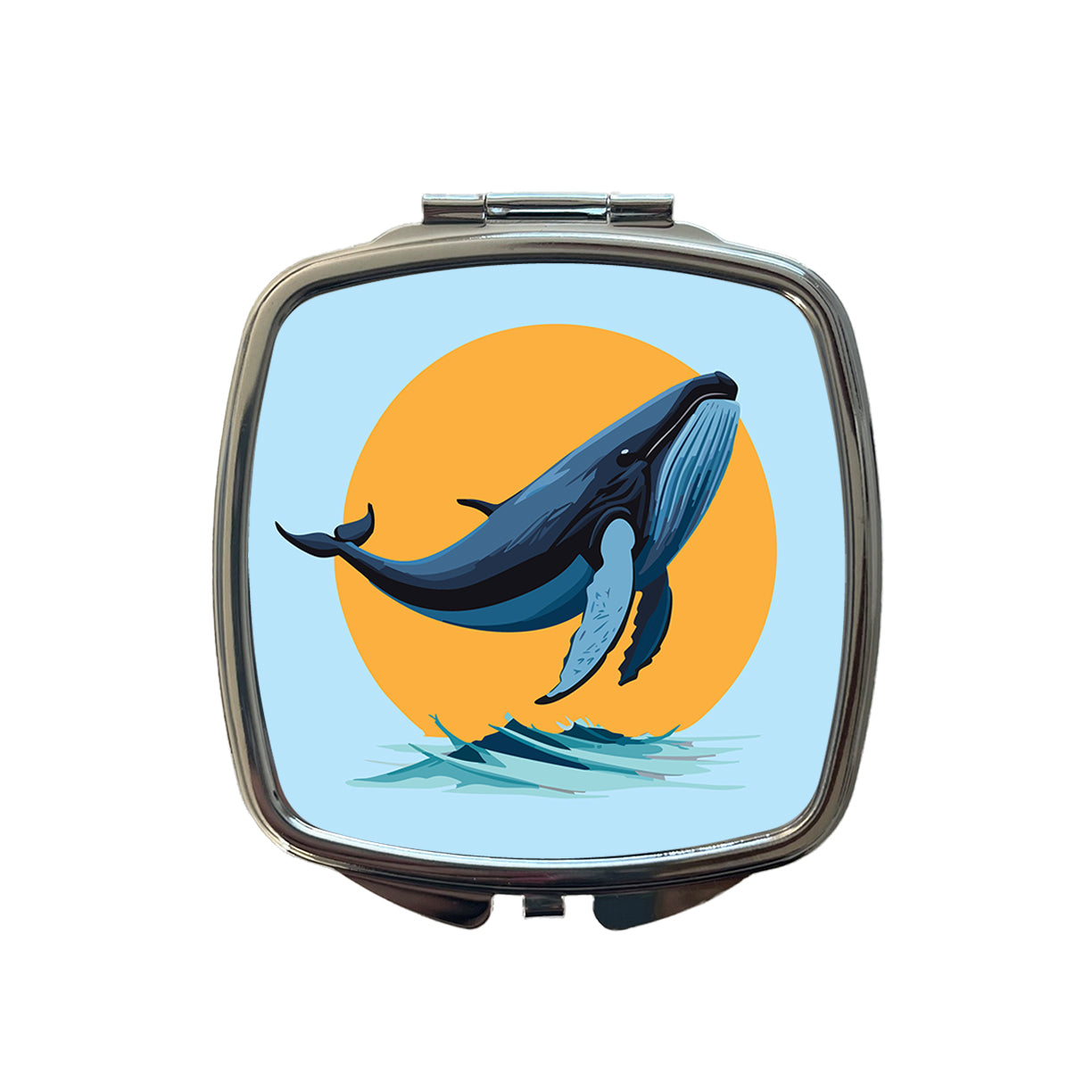 Humpback Whale Jumping Out of Water Small Travel Purse Handbag Pocket Makeup Compact Mirror