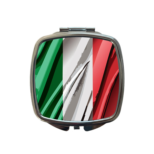 Italy Italian Flag Waving Small Travel Purse Handbag Pocket Makeup Compact Mirror