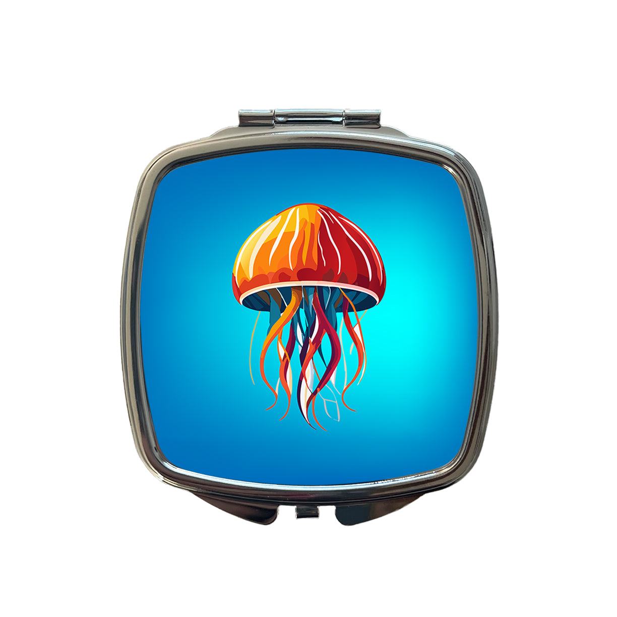 Jellyfish Jelly Fish Colorful Small Travel Purse Handbag Pocket Makeup Compact Mirror