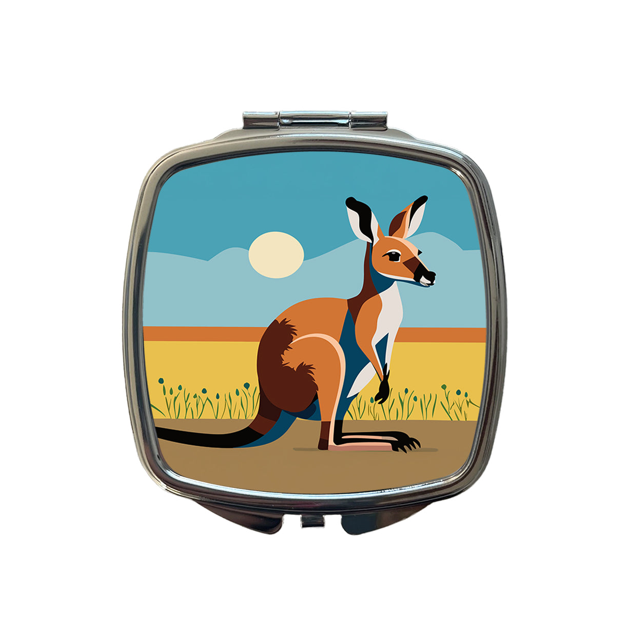 Kangaroo Australia Small Travel Purse Handbag Pocket Makeup Compact Mirror