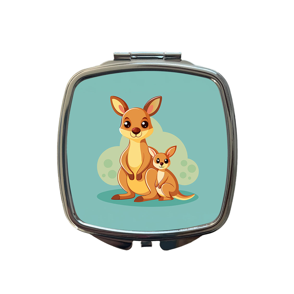 Kangaroo Mom and Baby Small Travel Purse Handbag Pocket Makeup Compact Mirror