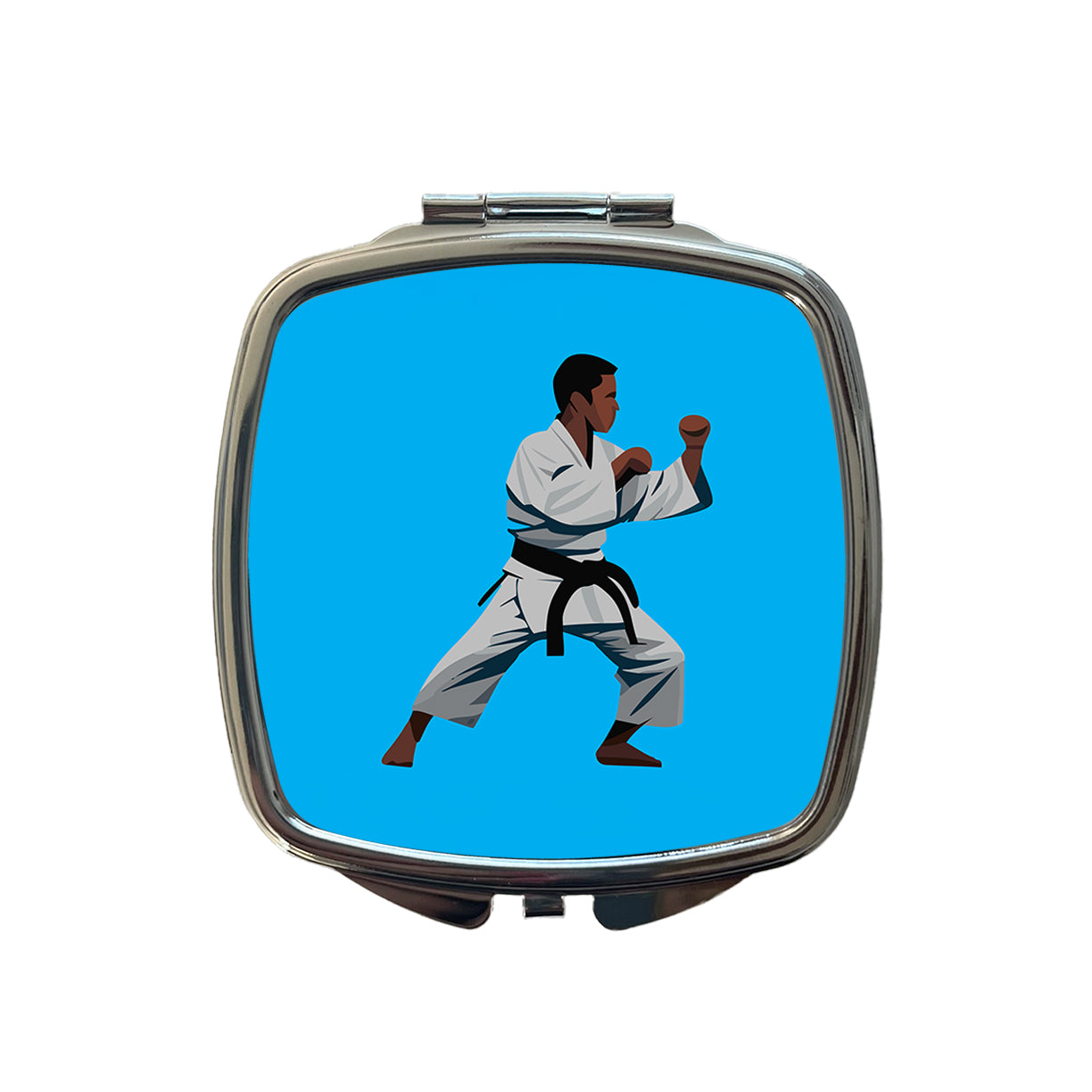Karate Man Small Travel Purse Handbag Pocket Makeup Compact Mirror