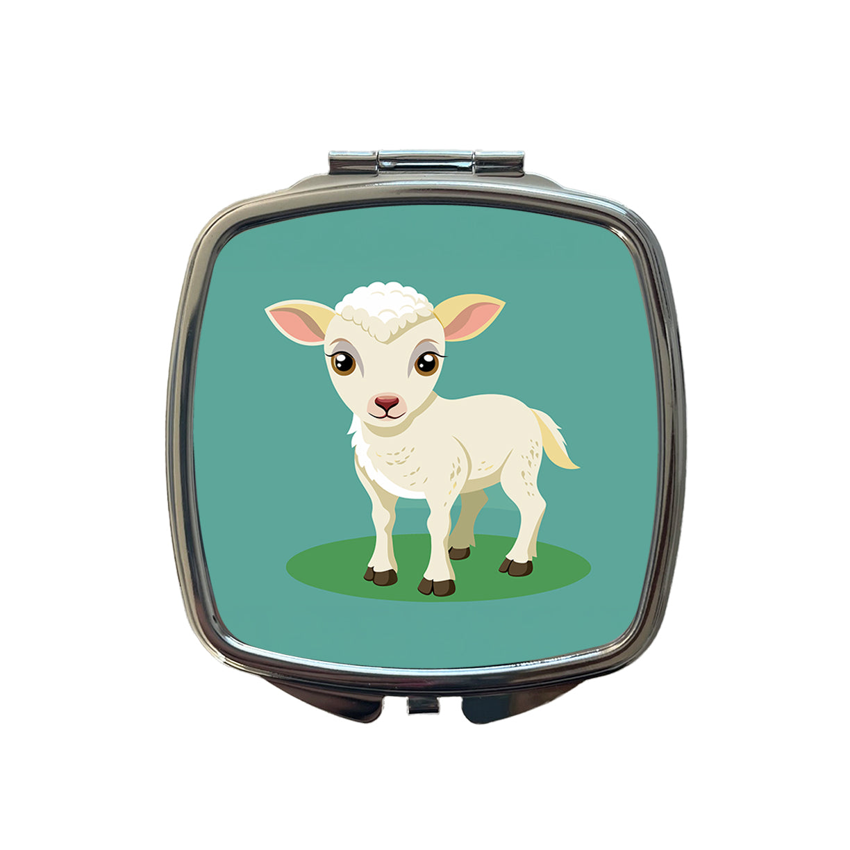 Lamb Baby Cute Small Travel Purse Handbag Pocket Makeup Compact Mirror