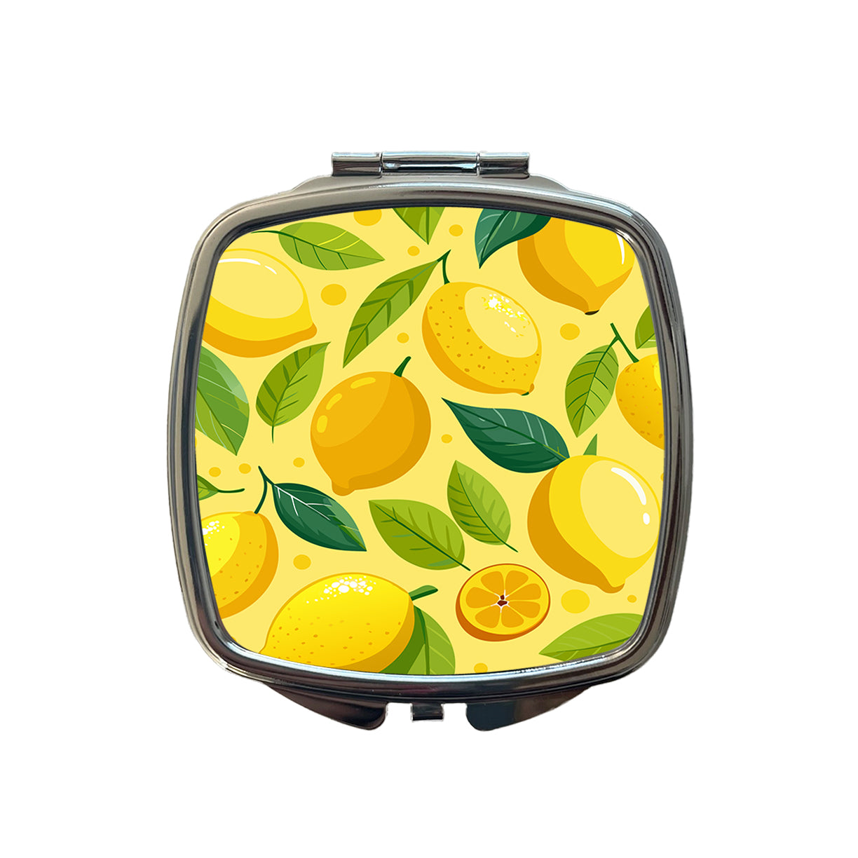 Lemons Fruit Scattered Pattern Small Travel Purse Handbag Pocket Makeup Compact Mirror