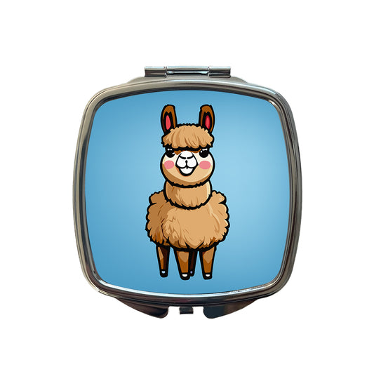 Llama Cute Small Travel Purse Handbag Pocket Makeup Compact Mirror