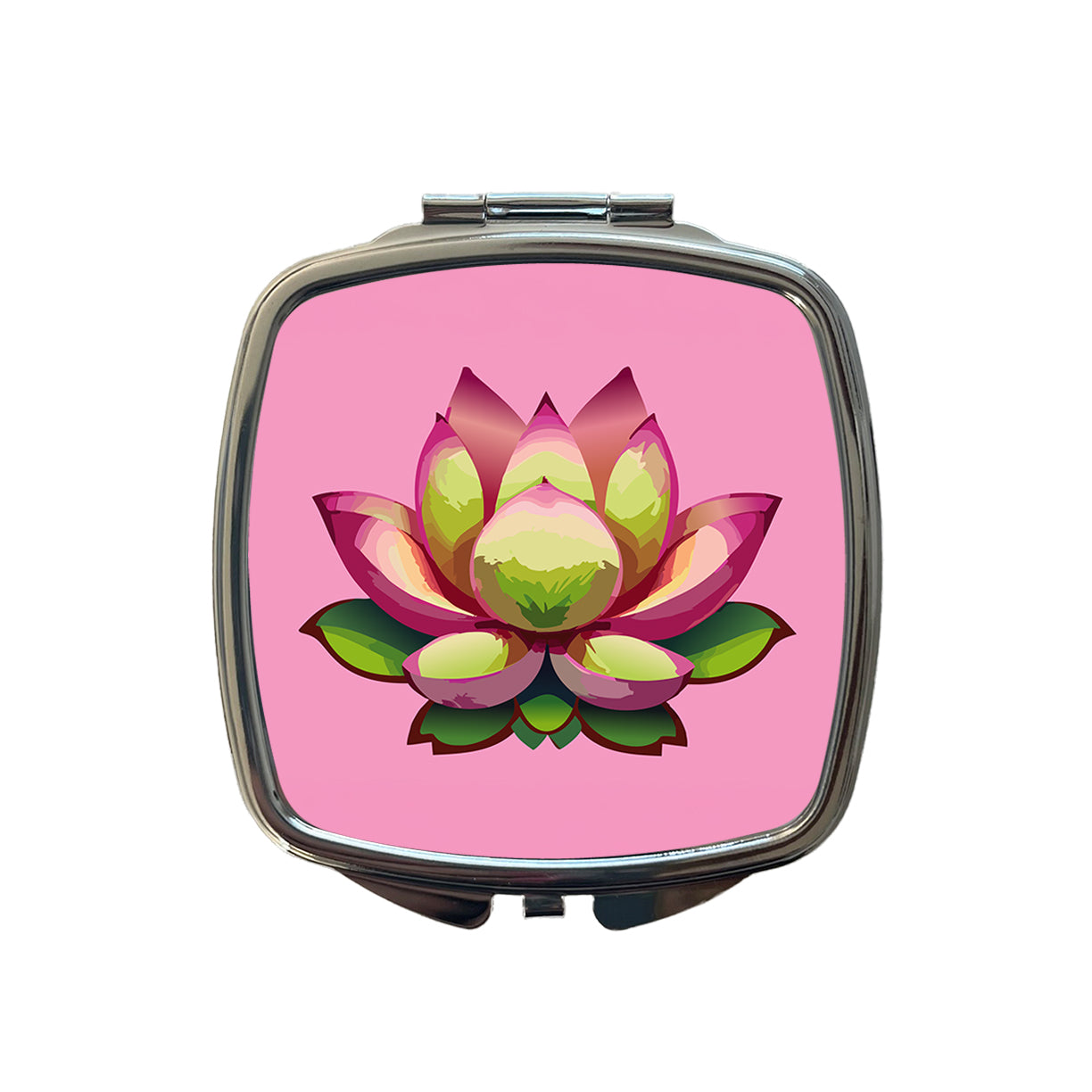 Lotus Flower Purity Strength Yoga Plant Small Travel Purse Handbag Pocket Makeup Compact Mirror