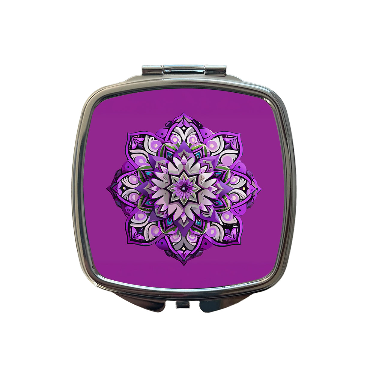 Mandala Purple Small Travel Purse Handbag Pocket Makeup Compact Mirror