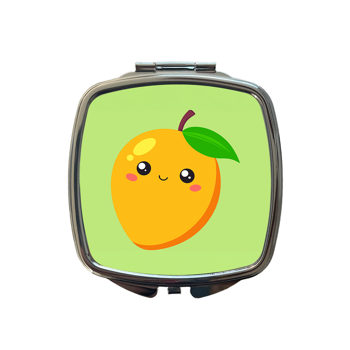 Mango Cute Happy Fruit Small Travel Purse Handbag Pocket Makeup Compact Mirror
