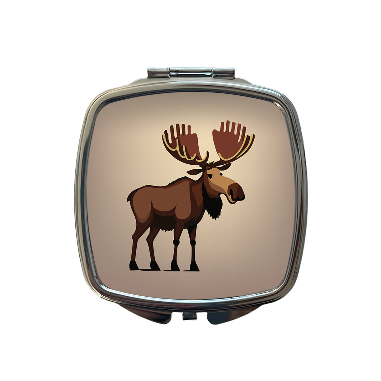 Moose Standing Small Travel Purse Handbag Pocket Makeup Compact Mirror