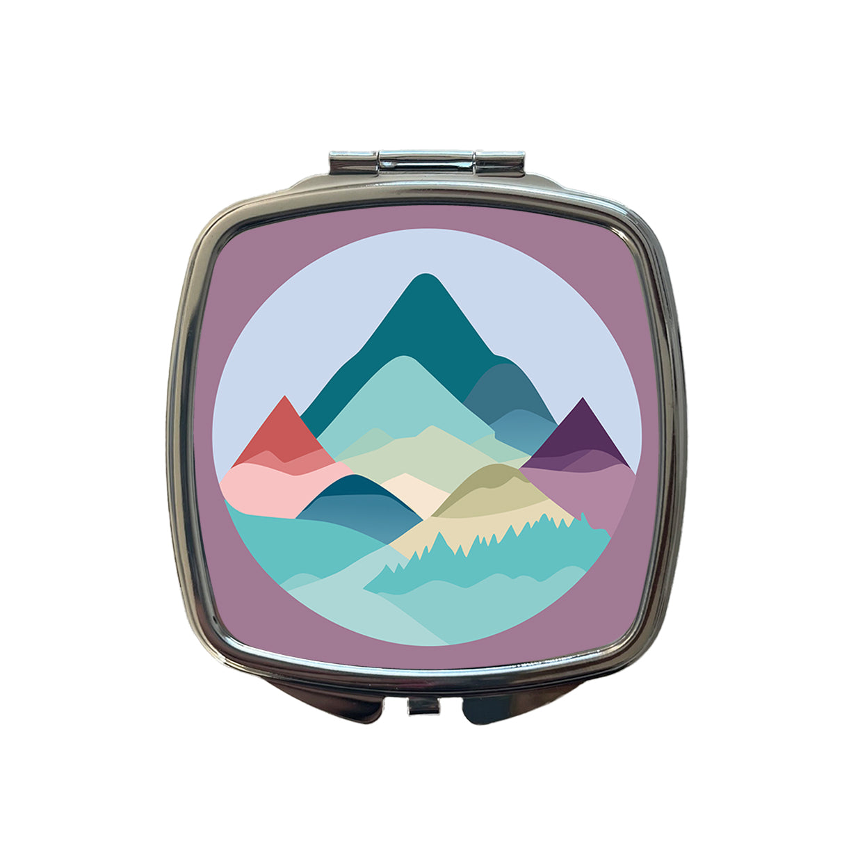 Mountains Pastel Small Travel Purse Handbag Pocket Makeup Compact Mirror