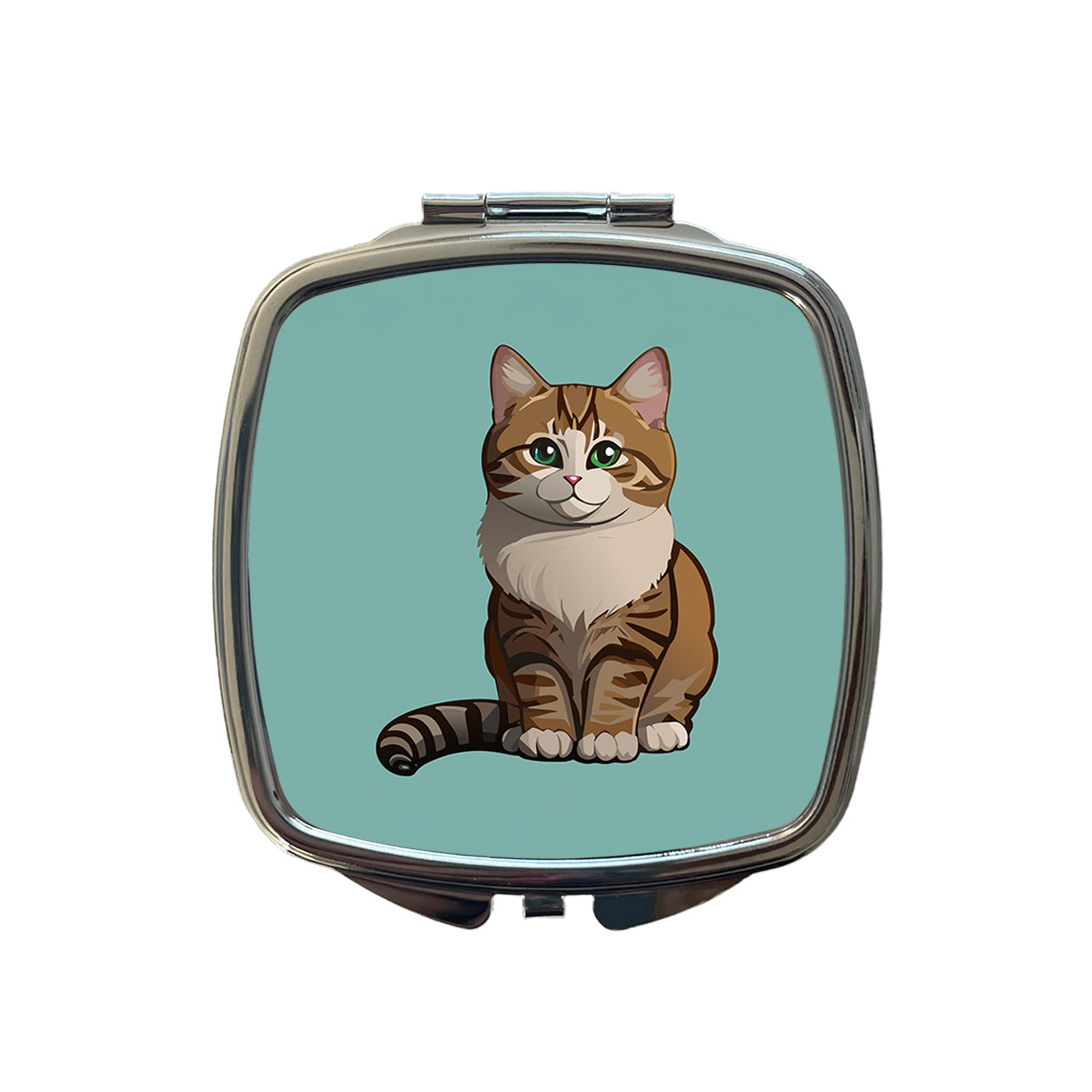 Munchkin Cat Sitting Small Travel Purse Handbag Pocket Makeup Compact Mirror