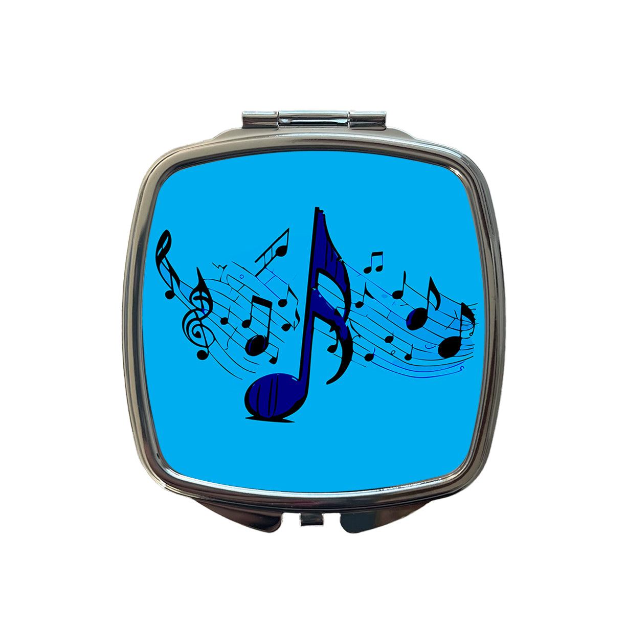 Music Notes Artistic Small Travel Purse Handbag Pocket Makeup Compact Mirror