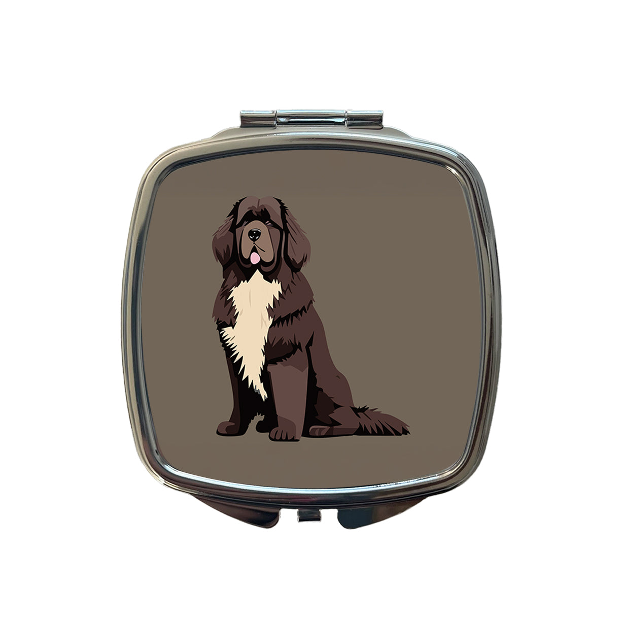 Newfoundland Dog Sitting Small Travel Purse Handbag Pocket Makeup Compact Mirror
