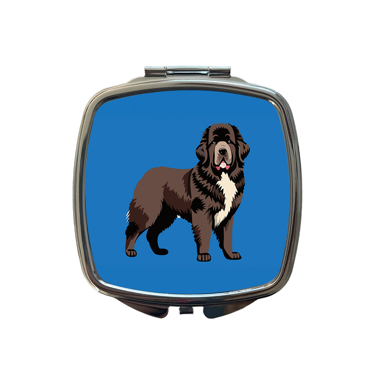 Newfoundland Dog Standing Small Travel Purse Handbag Pocket Makeup Compact Mirror
