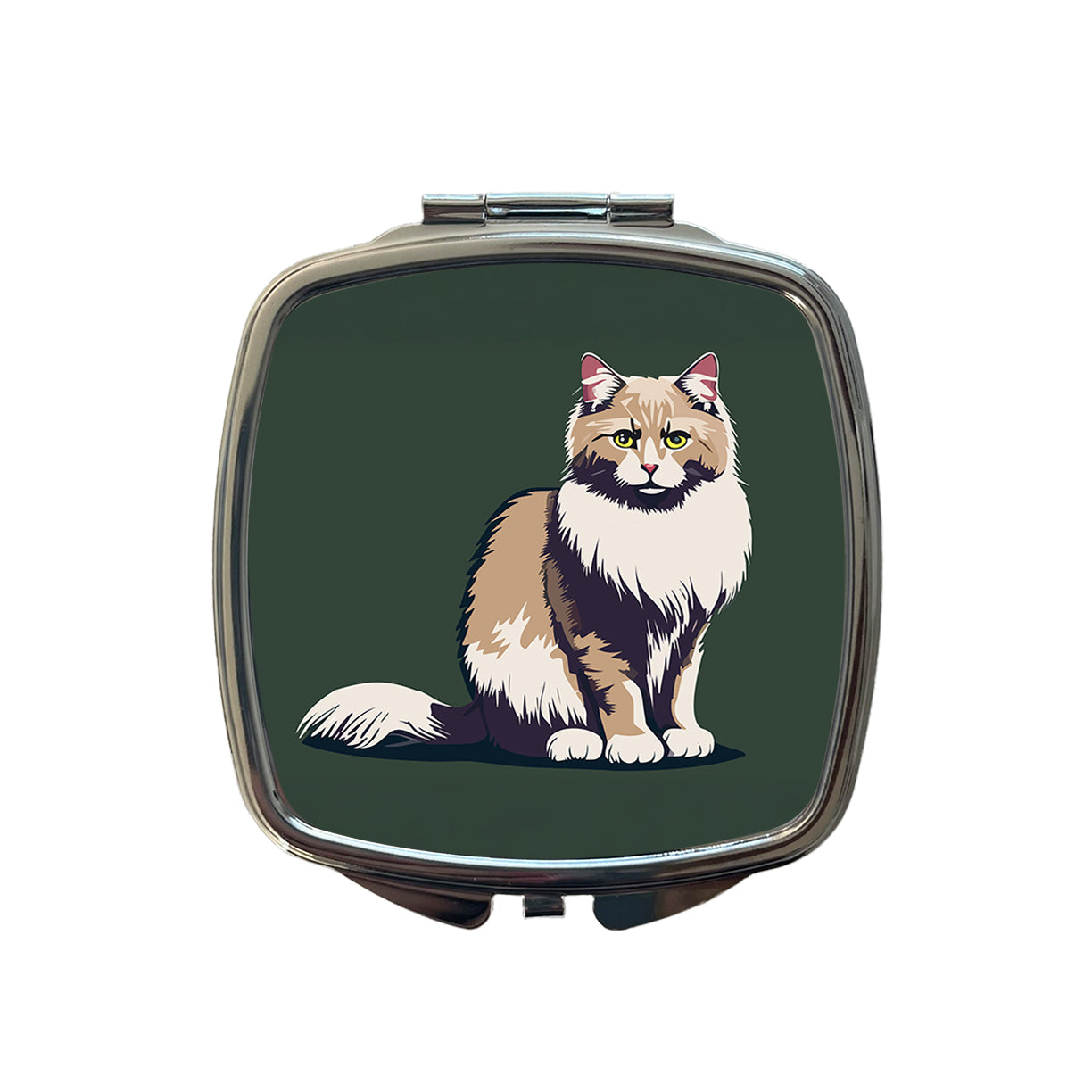 Norwegian Forest Cat Sitting Small Travel Purse Handbag Pocket Makeup Compact Mirror