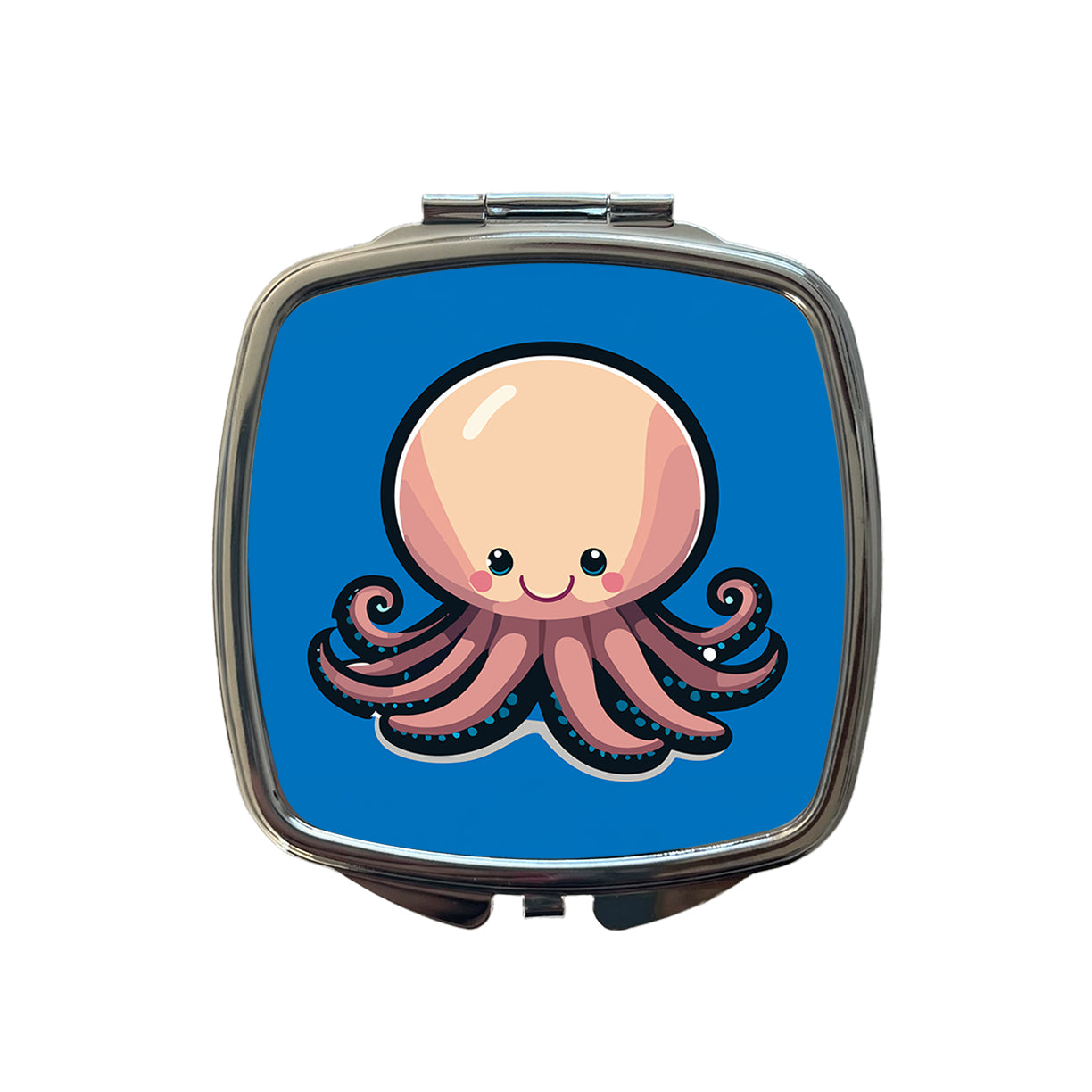 Octopus Smiling Small Travel Purse Handbag Pocket Makeup Compact Mirror