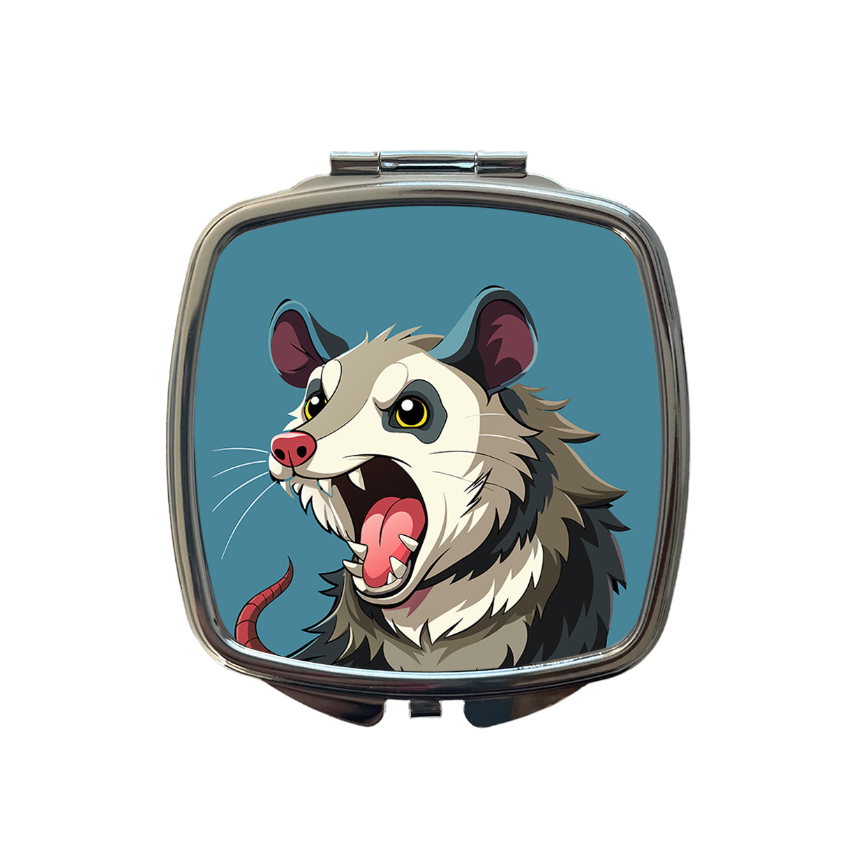 Opossum Screaming Funny Small Travel Purse Handbag Pocket Makeup Compact Mirror