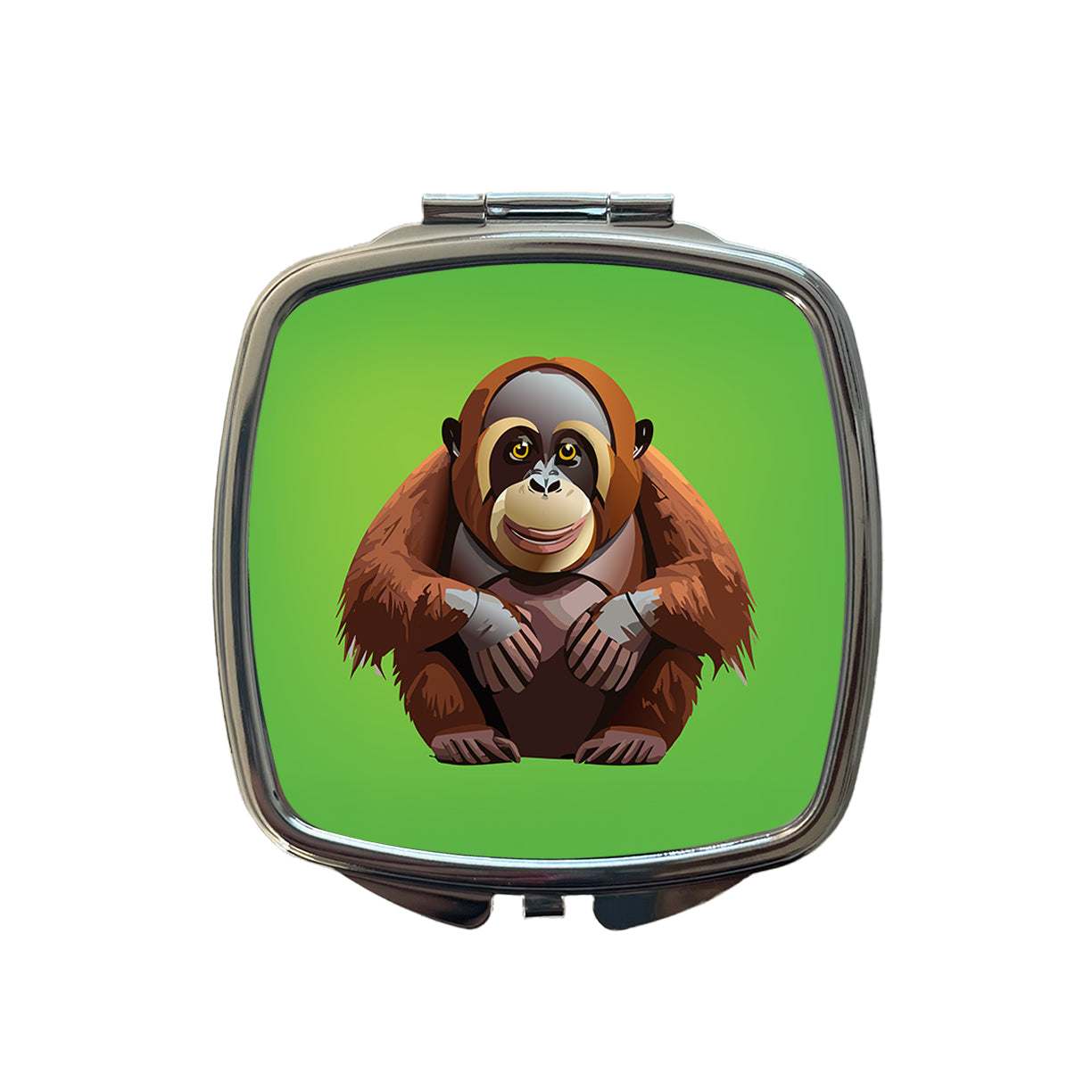 Orangutan Great Ape Sitting Small Travel Purse Handbag Pocket Makeup Compact Mirror
