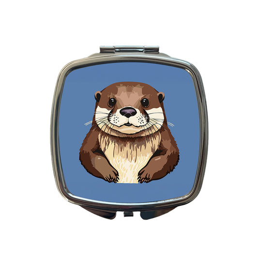 Otter Cute Staring Small Travel Purse Handbag Pocket Makeup Compact Mirror