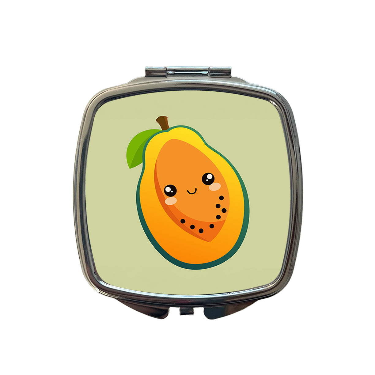 Papaya Cute Happy Fruit Small Travel Purse Handbag Pocket Makeup Compact Mirror