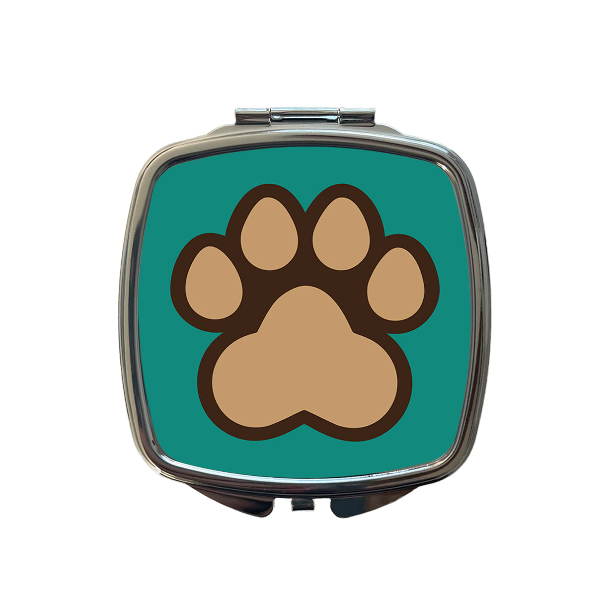 Paw Print Dogs Cats Small Travel Purse Handbag Pocket Makeup Compact Mirror