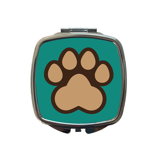 Paw Print Dogs Cats Small Travel Purse Handbag Pocket Makeup Compact Mirror
