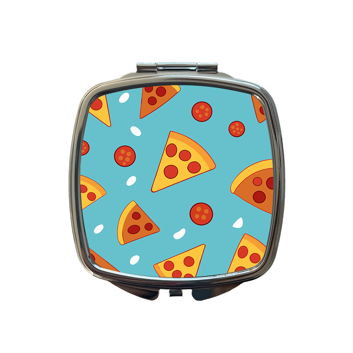 Pepperoni Pizza Scattered Pattern Small Travel Purse Handbag Pocket Makeup Compact Mirror