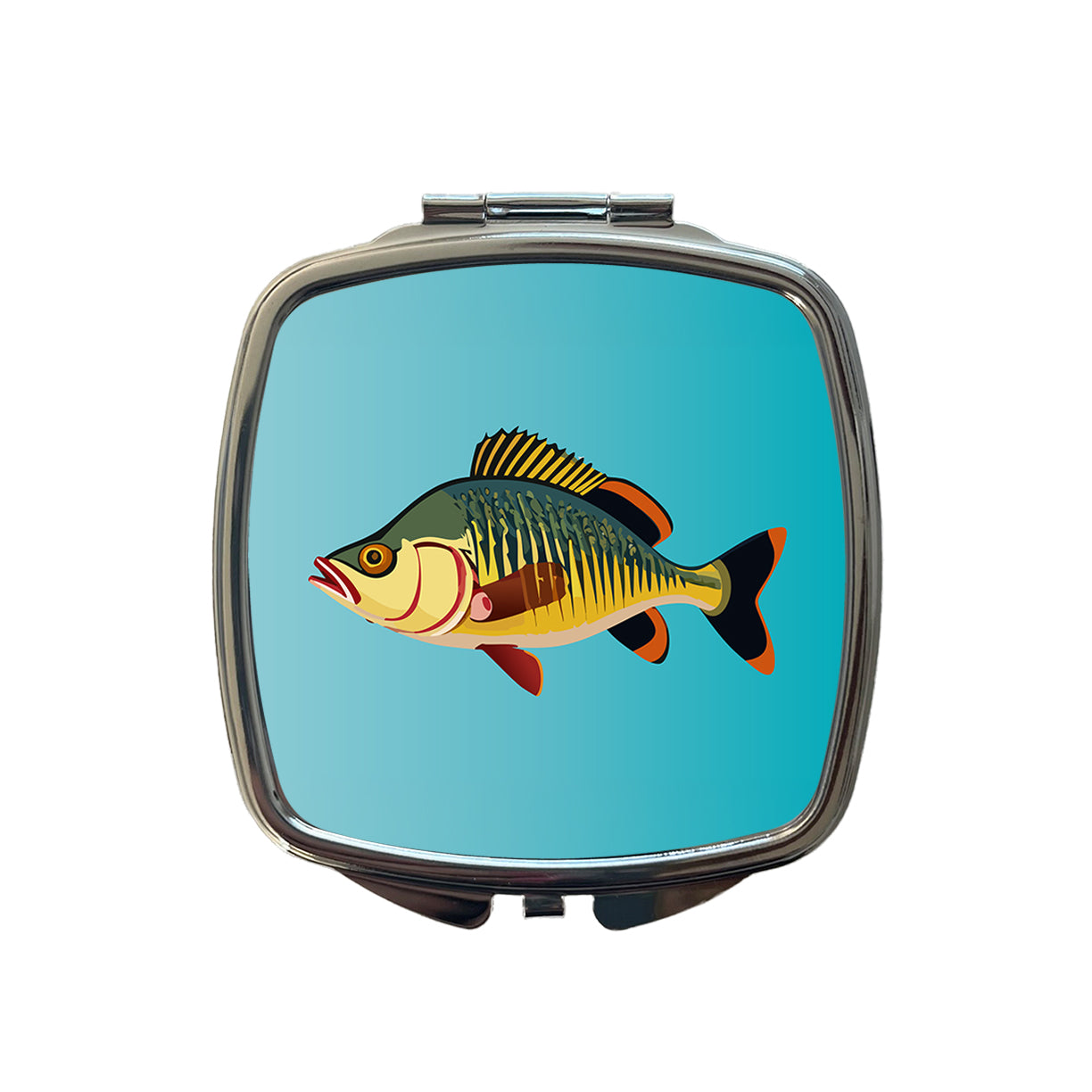 Perch Fish Colorful Fishing Small Travel Purse Handbag Pocket Makeup Compact Mirror