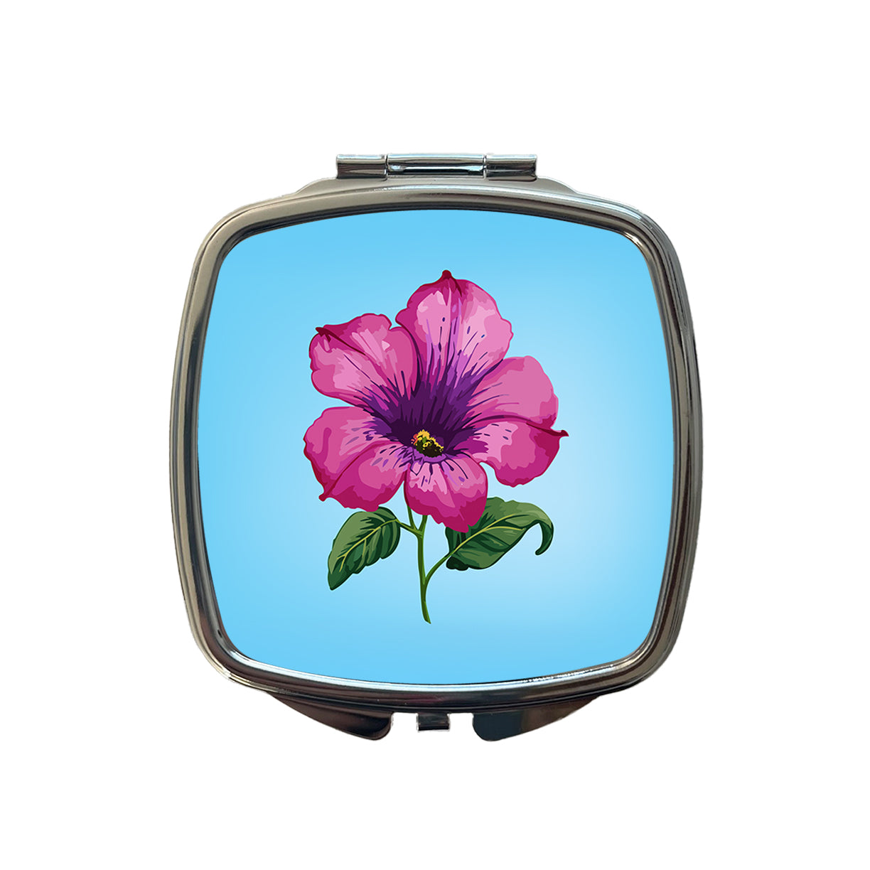 Petunia Flower Watercolor Pink Small Travel Purse Handbag Pocket Makeup Compact Mirror