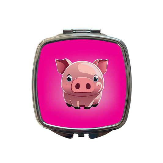 Pig Cute Small Travel Purse Handbag Pocket Makeup Compact Mirror