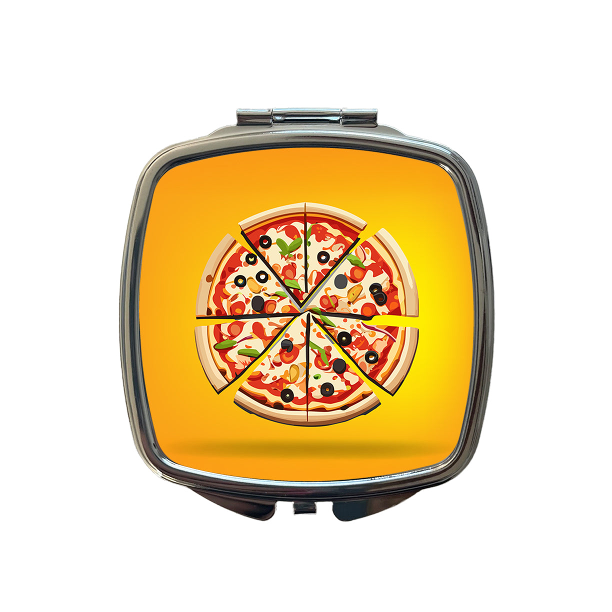 Pizza Sliced Small Travel Purse Handbag Pocket Makeup Compact Mirror
