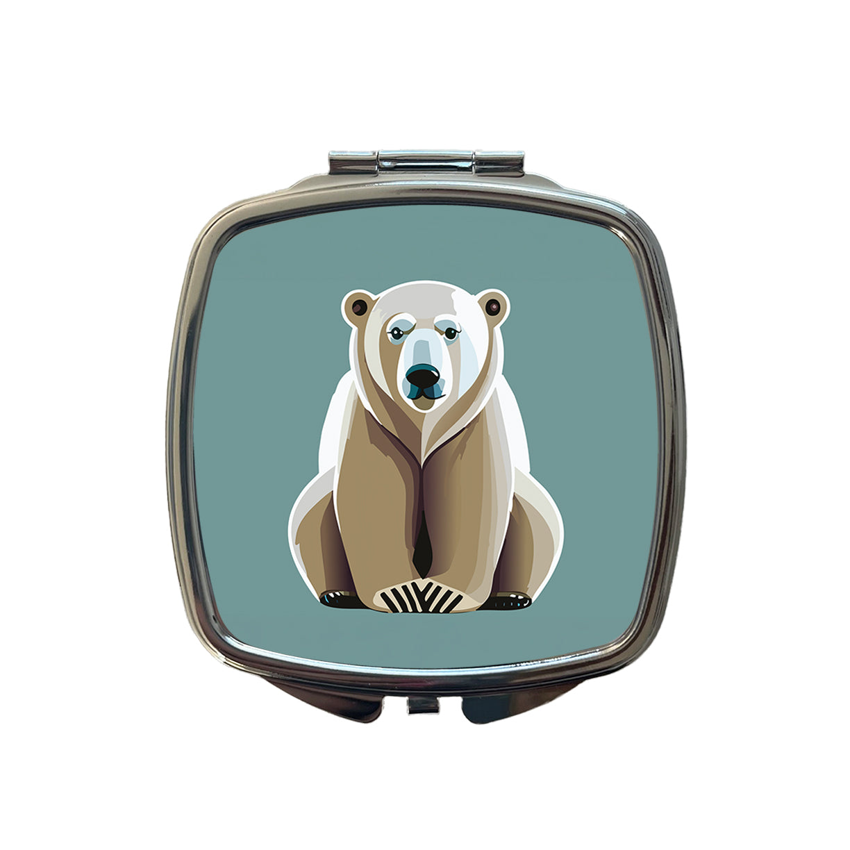 Polar Bear Sitting Small Travel Purse Handbag Pocket Makeup Compact Mirror