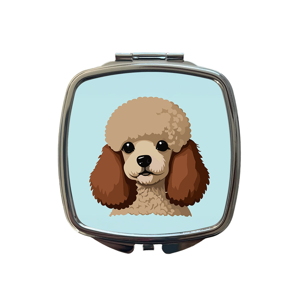 Poodle Head Cute Small Travel Purse Handbag Pocket Makeup Compact Mirror