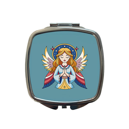 Praying Angel Christian Inspirational Prayer Small Travel Purse Handbag Pocket Makeup Compact Mirror