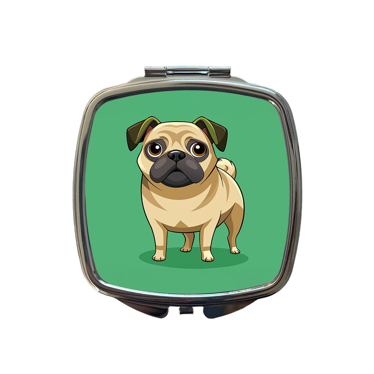 Pug Cute Standing Small Travel Purse Handbag Pocket Makeup Compact Mirror
