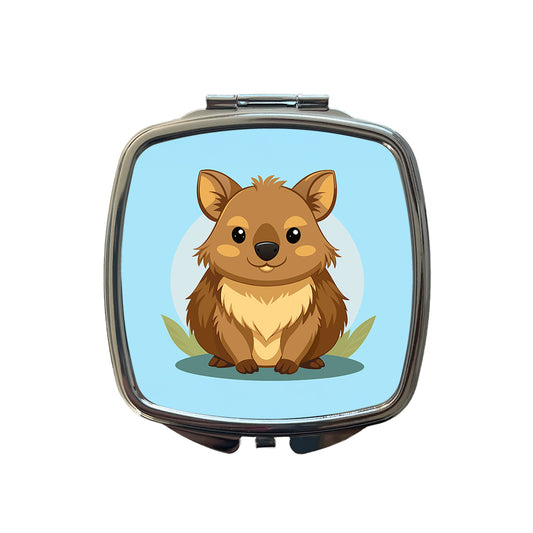 Quokka Cute Australian Animal Small Travel Purse Handbag Pocket Makeup Compact Mirror